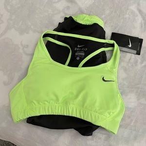 NWT Nike dri-fit set: sports bra & capri pants - neon yellow S